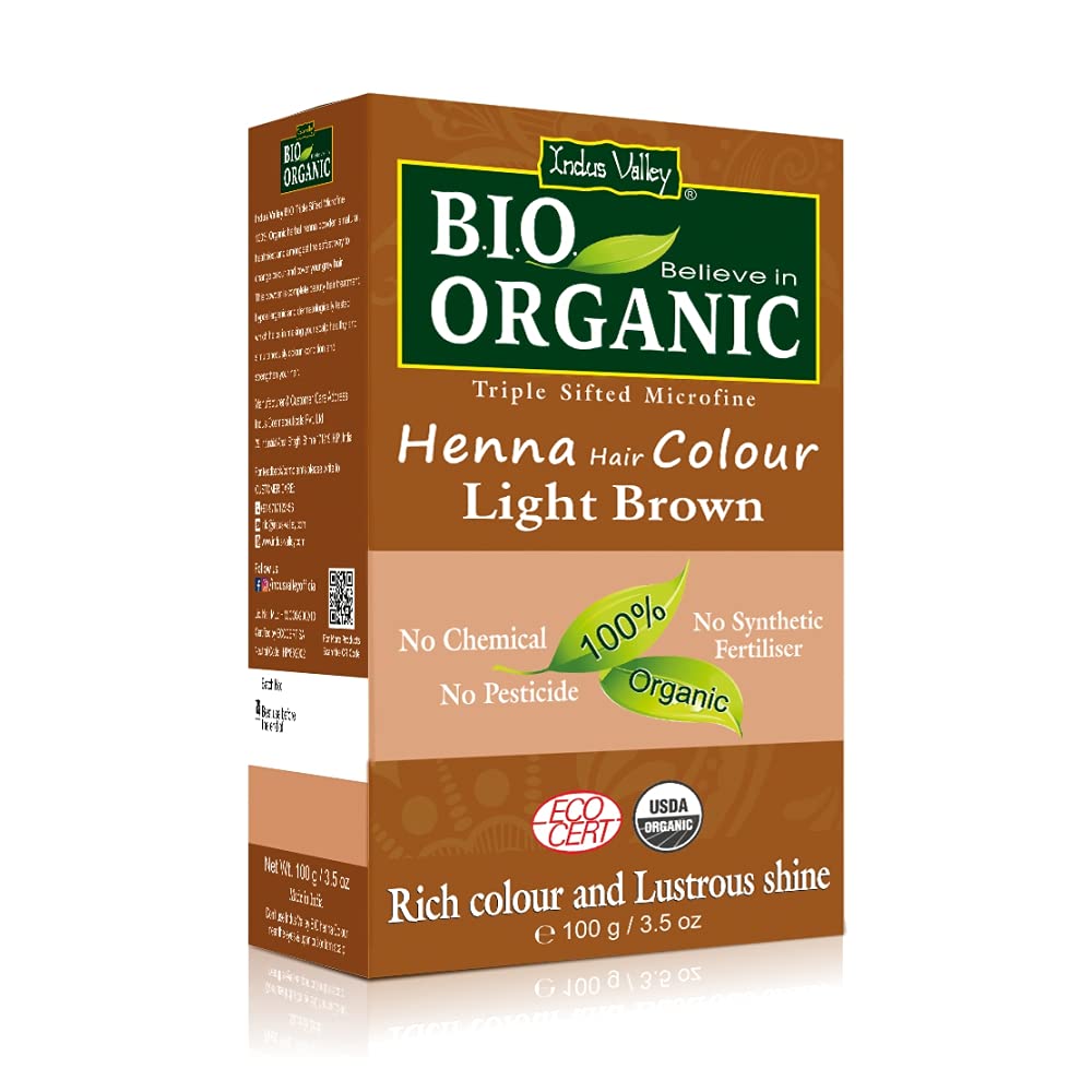 Bio Organic Light Brown Henna Hair Color – indusvallayusa